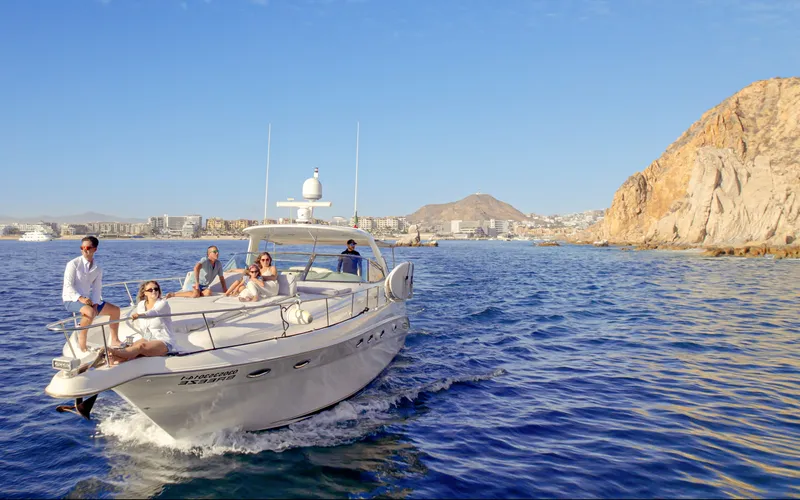 Guests enjoying a private yacht charter in Cabo San Lucas