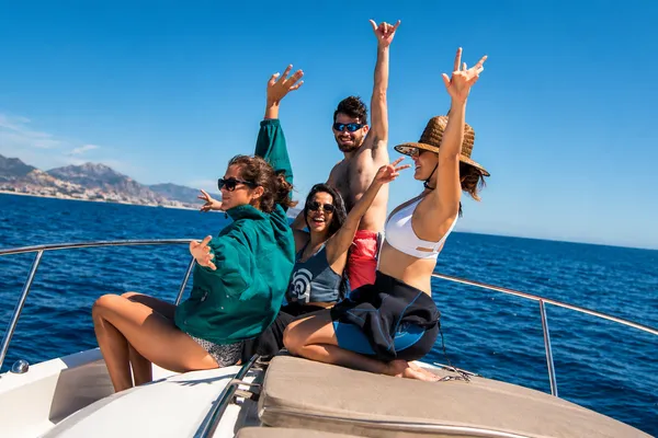 Celebration on the boat at sea