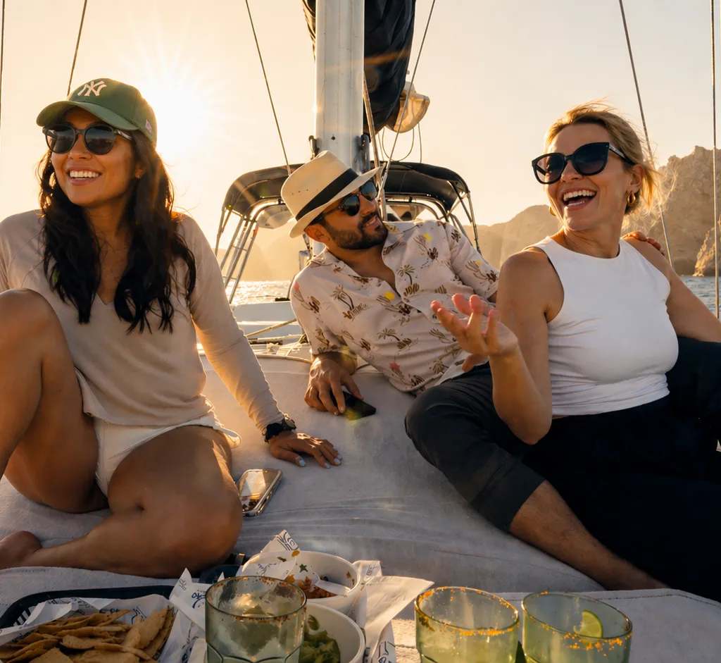 Golden hour sailing with friends