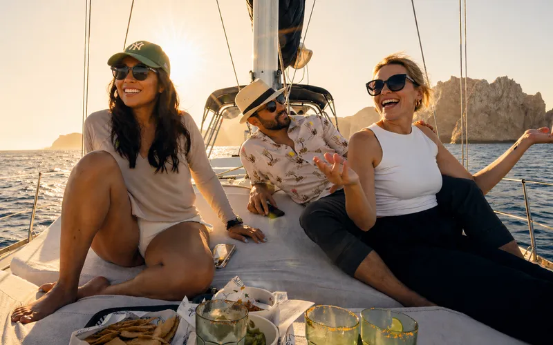 Golden hour sailing with friends