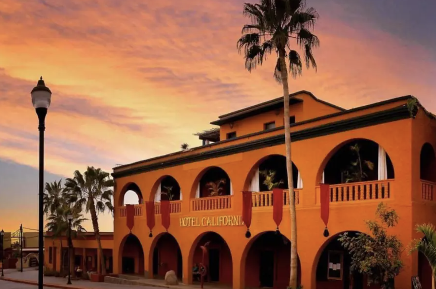 Hotel California at sunset in Todos Santos