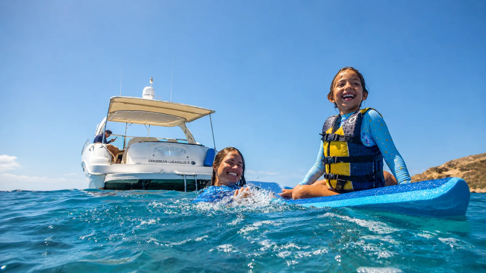Joyful moments snorkeling by the sparkling sea at Chileno Bay